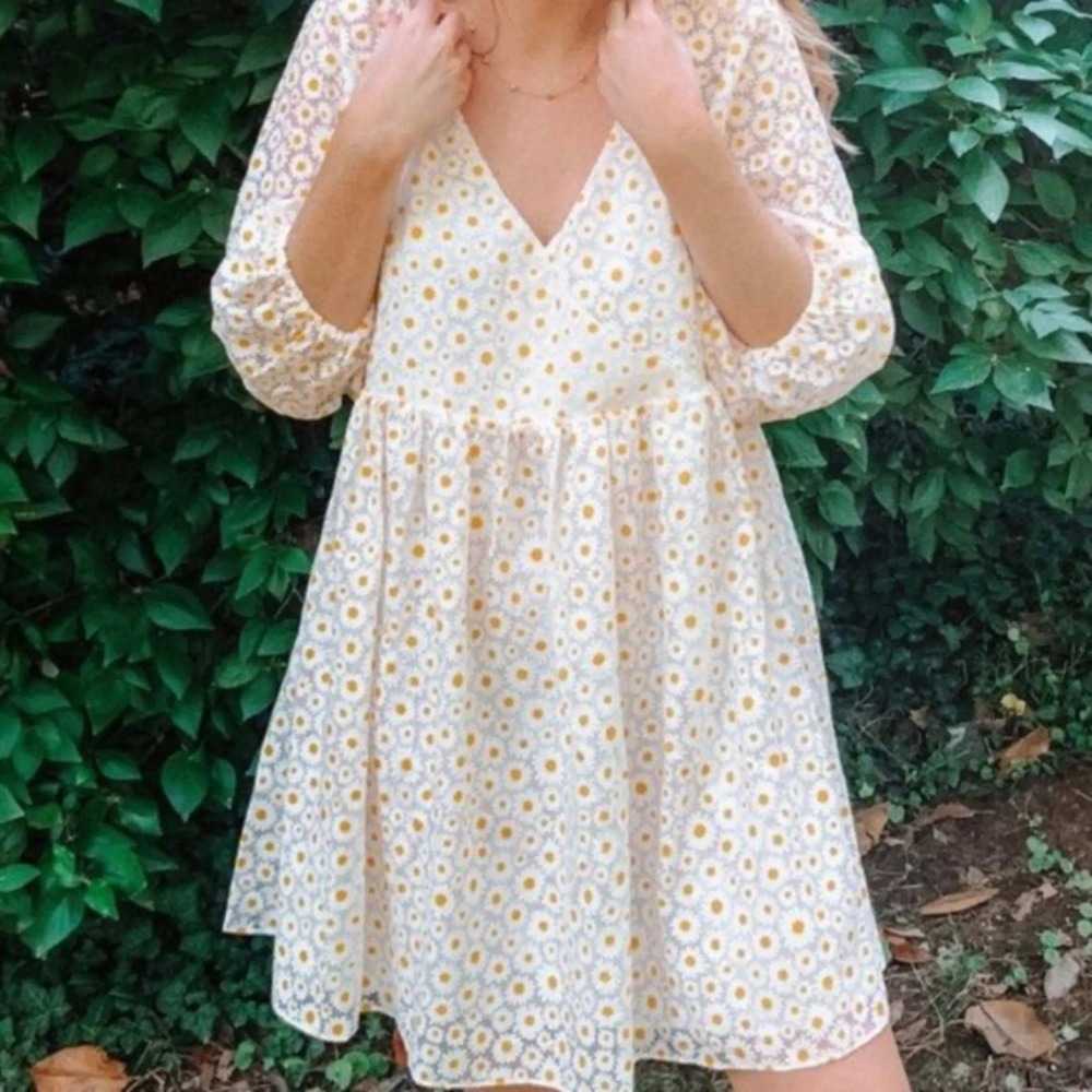 Sunday Best Aritzia Bonita Daisy Dress Medium Coquette Cottagecore Sheer Sleeve